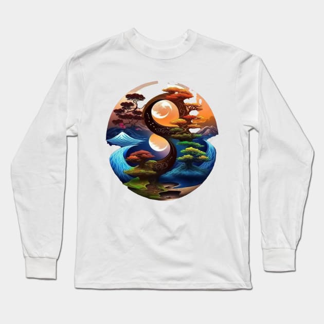 yin - yang Long Sleeve T-Shirt by CRAZYMAN